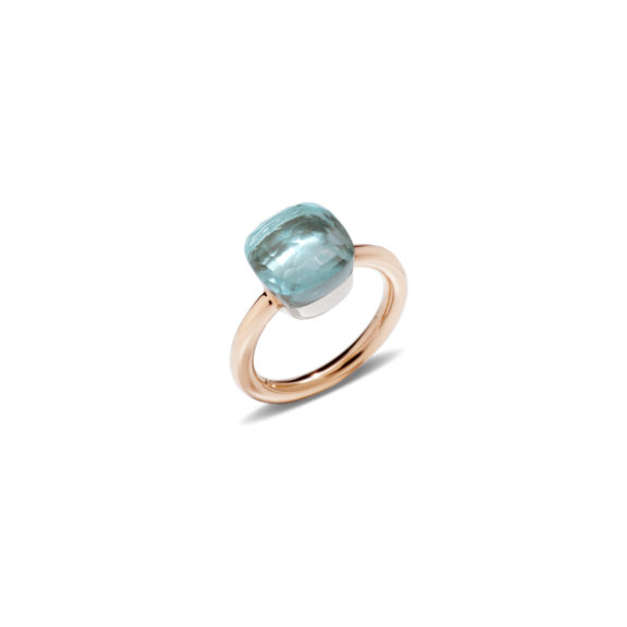 Pomellato Nudo Ring aus Rosegold mit blauem Topas