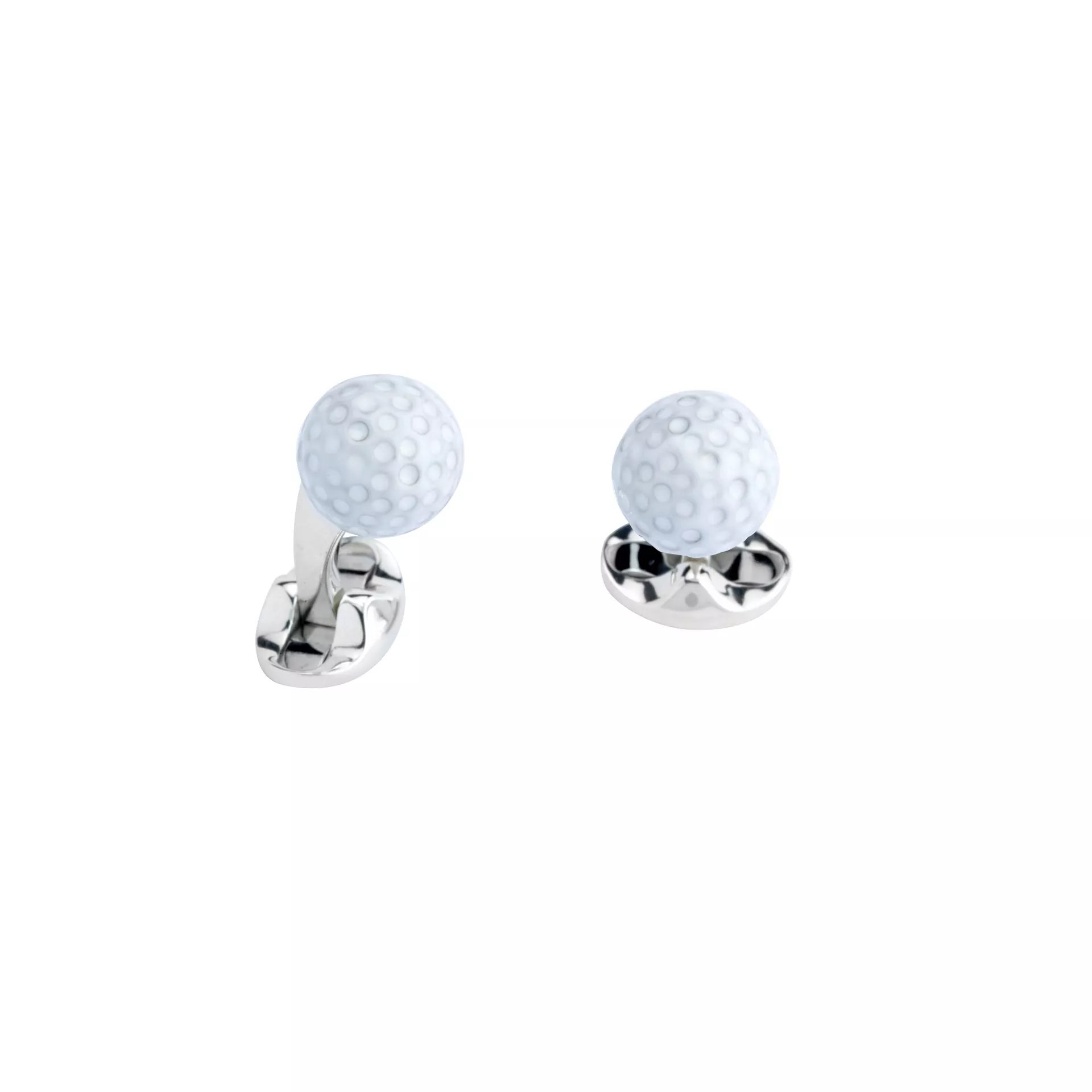 Manschettenknöpfe Golfball aus Silber mit Emaille
