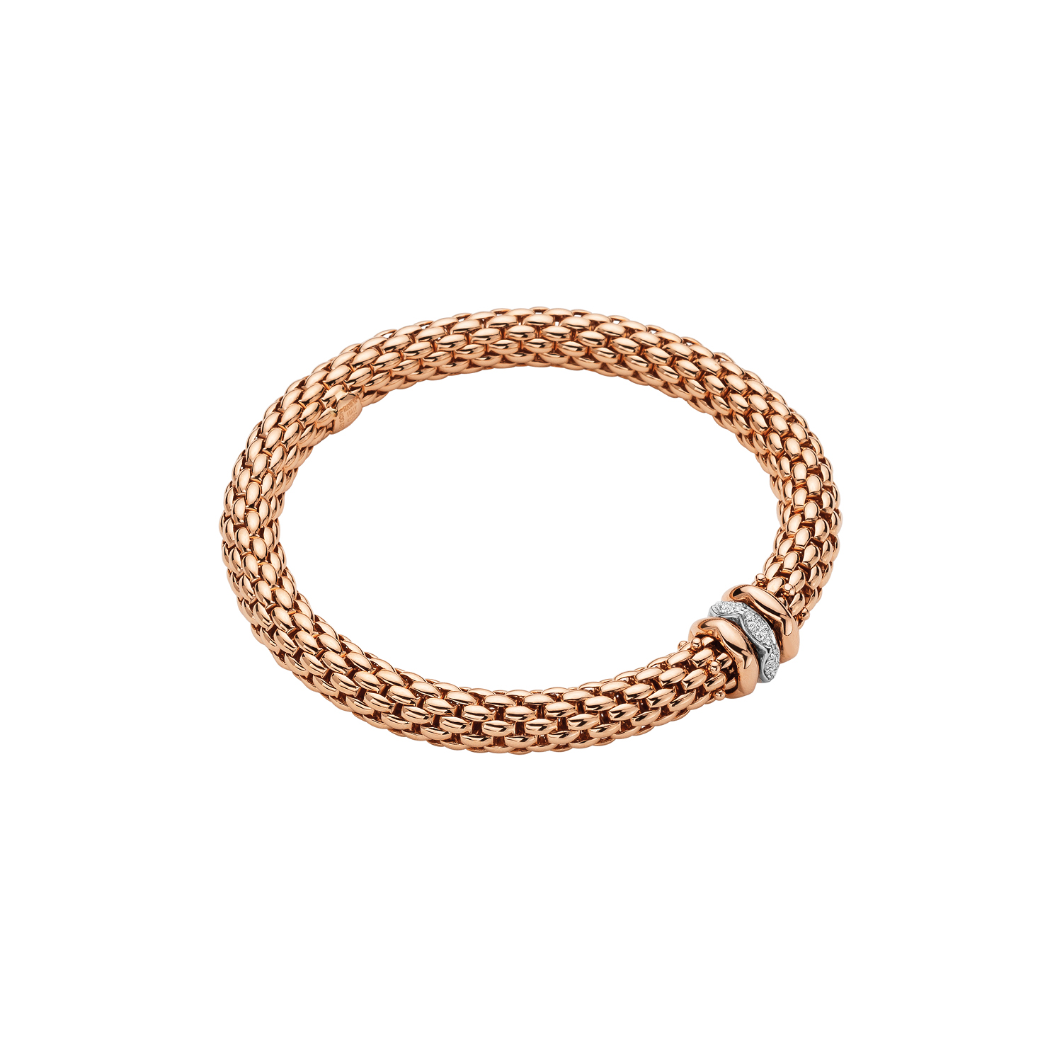 Flexibles Armband von Fope aus 18 Karat Roségold mit Brillanten