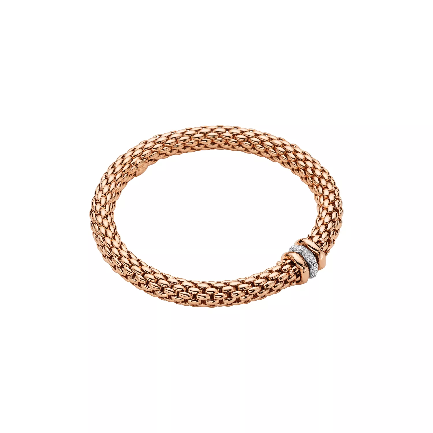 Flexibles Armband von Fope aus 18 Karat Roségold mit Brillanten
