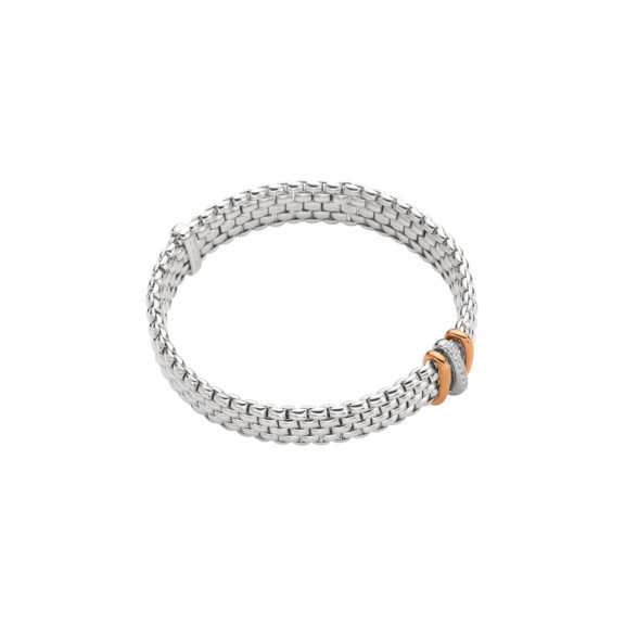 Flexibles Armband von Fope aus 18 Karat Weiß- und Roségold mit Brillanten