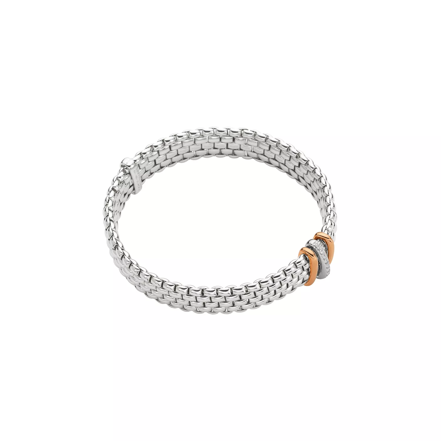 Flexibles Armband von Fope aus 18 Karat Weiß- und Roségold mit Brillanten