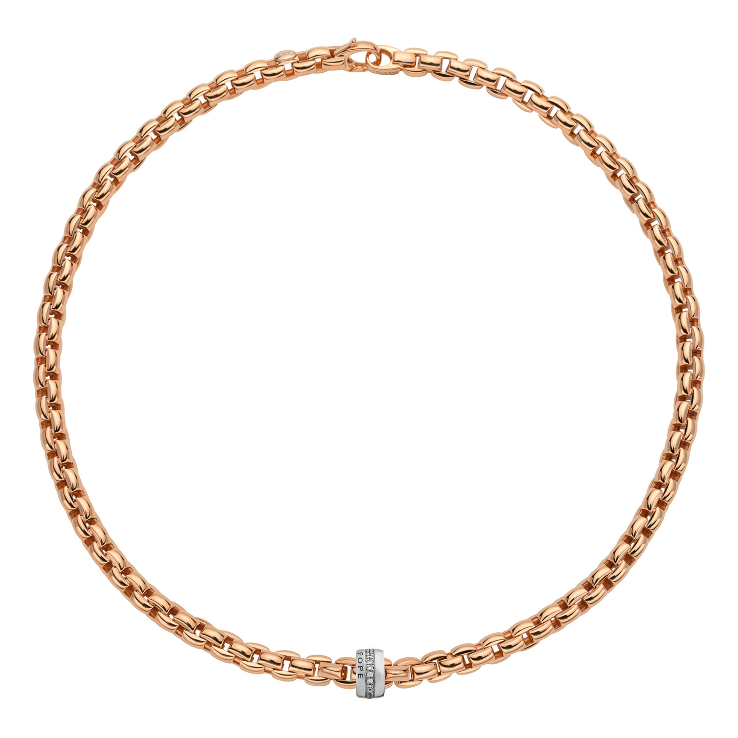 Collier von Fope aus 18 Karat Rosé- und Weißgold mit Brillanten