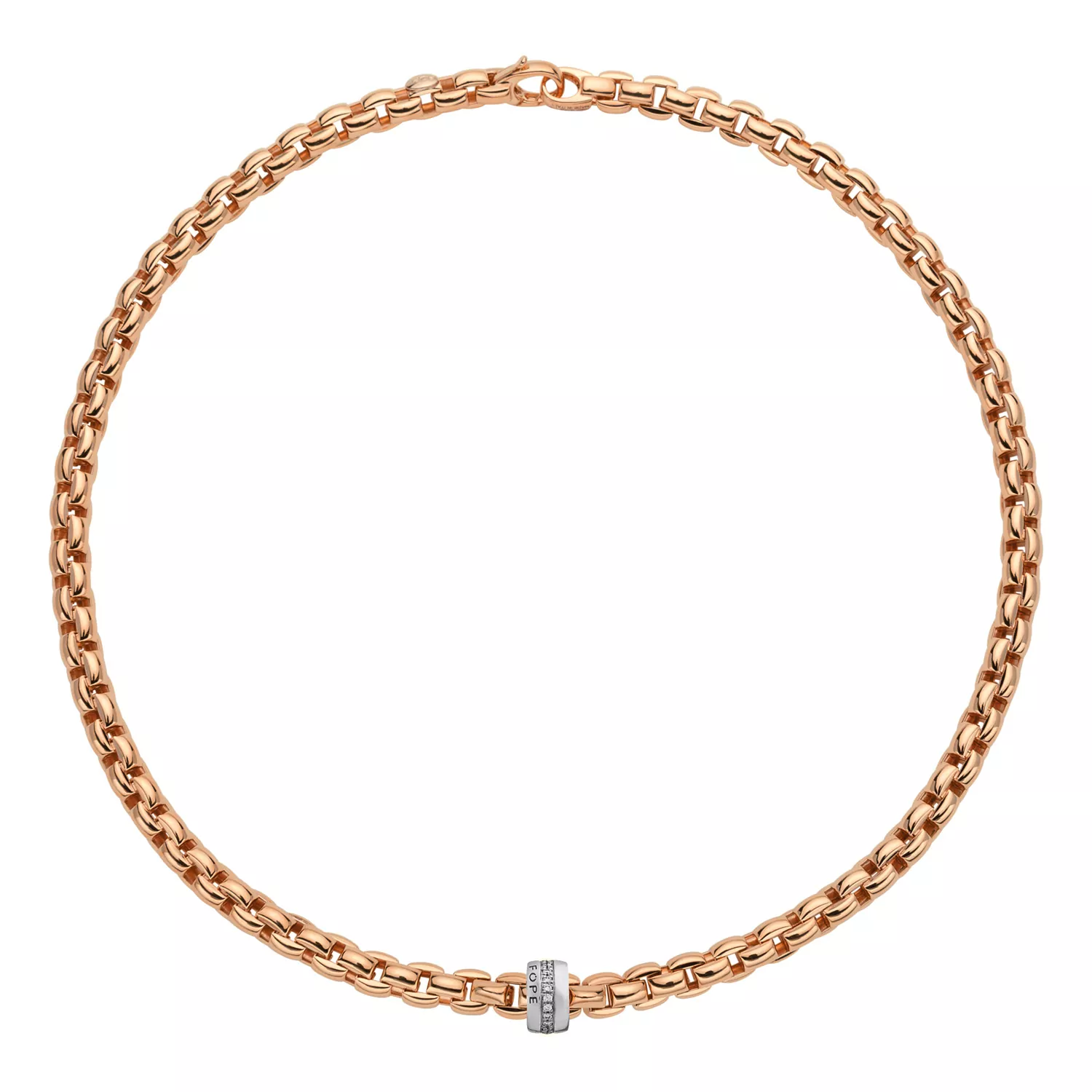 Collier von Fope aus 18 Karat Rosé- und Weißgold mit Brillanten