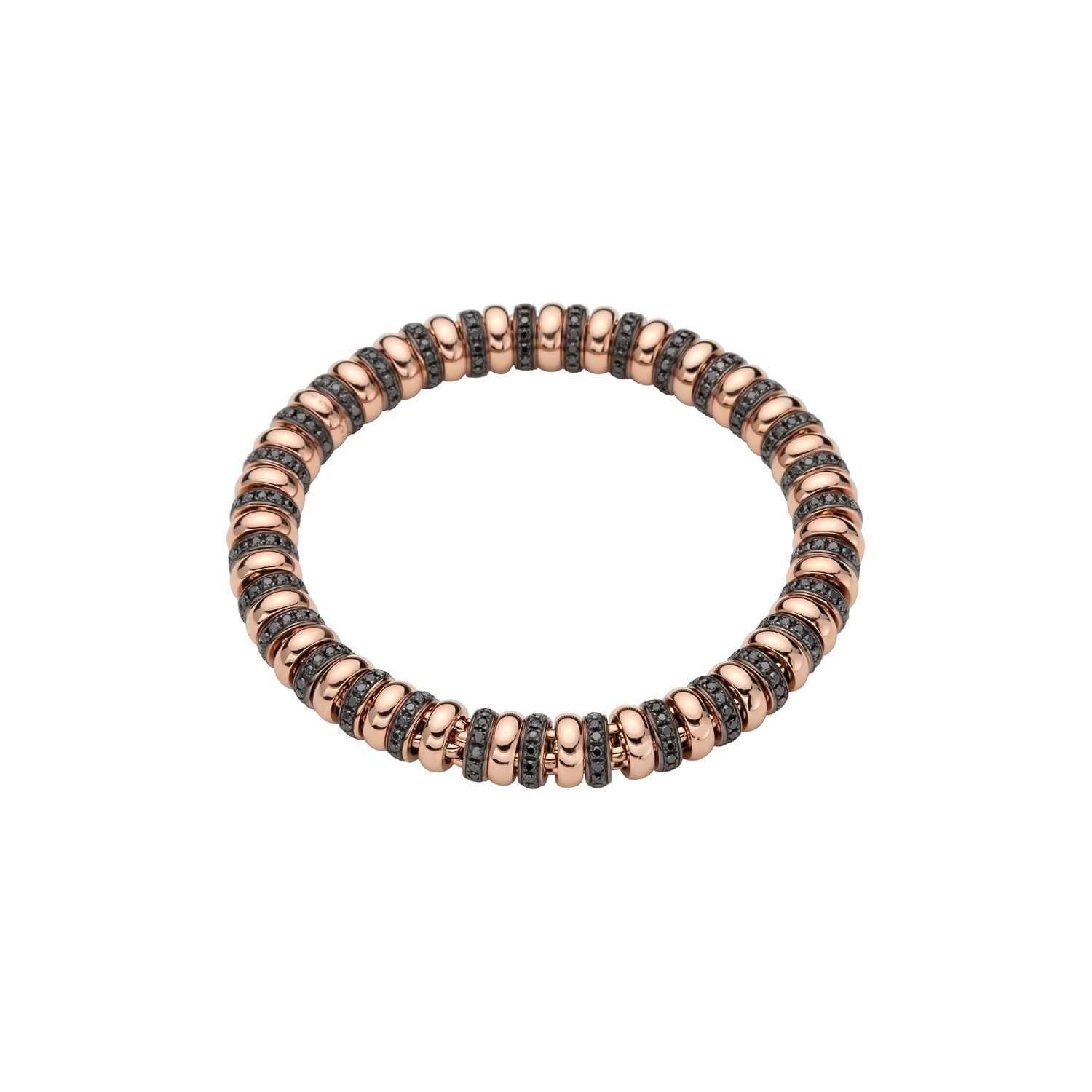 Flexibles Armband von Fope aus 18 Karat Roségold mit schwarzen Diamanten