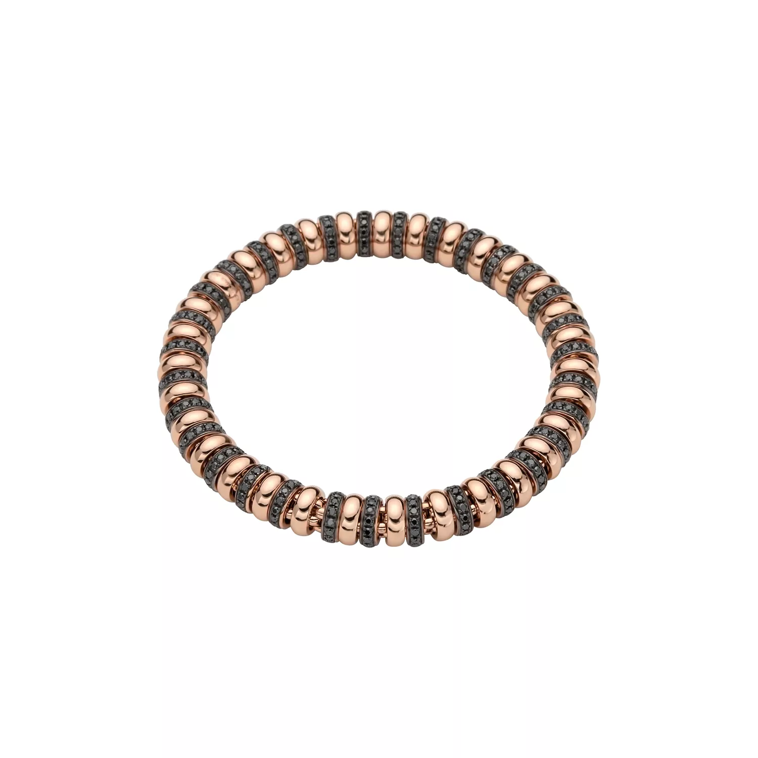 Flexibles Armband von Fope aus 18 Karat Roségold mit schwarzen Diamanten