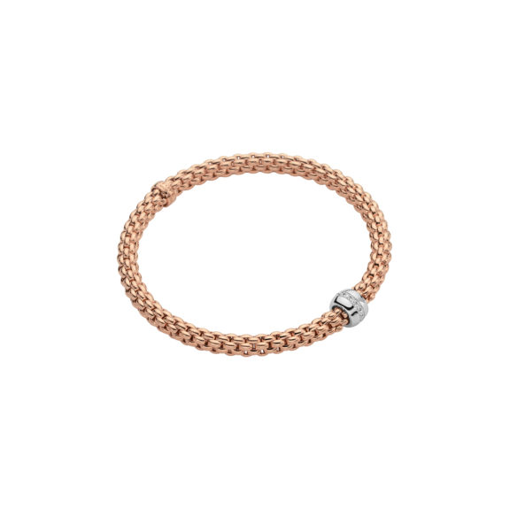 Flexibles Armband von Fope aus 18 Karat Rosé- und Weißgold mit Brillanten