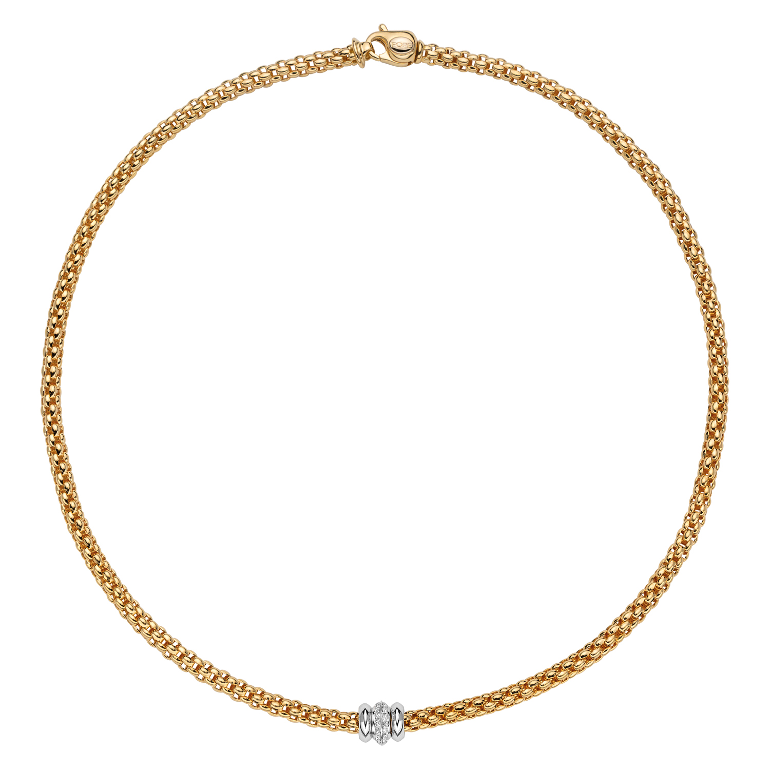 Collier von Fope aus 18 Karat Gelb- und Weißgold mit Brillanten