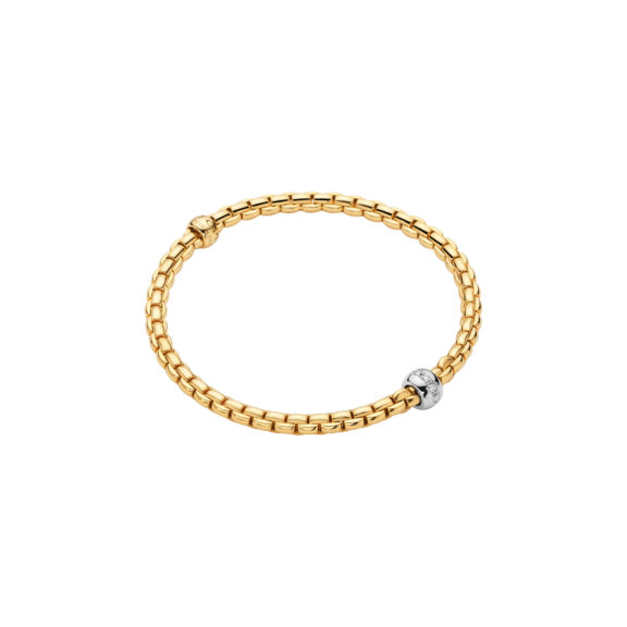 Flexibles Armband von Fope aus 18 Karat Weiß- und Gelbgold mit Brillanten