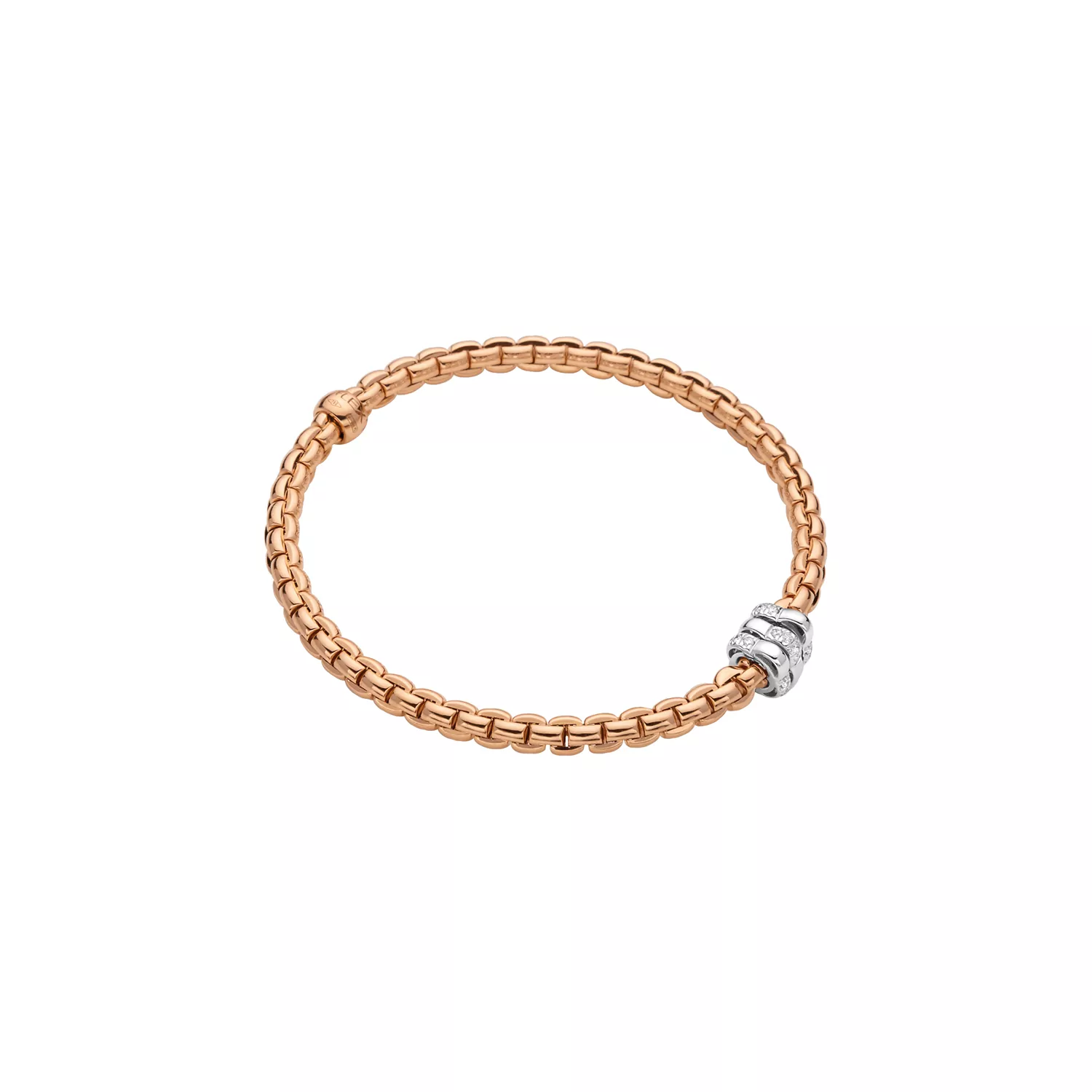Flexibles Armband von Fope aus 18 Karat Rosé- und Weißgold mit Brillanten