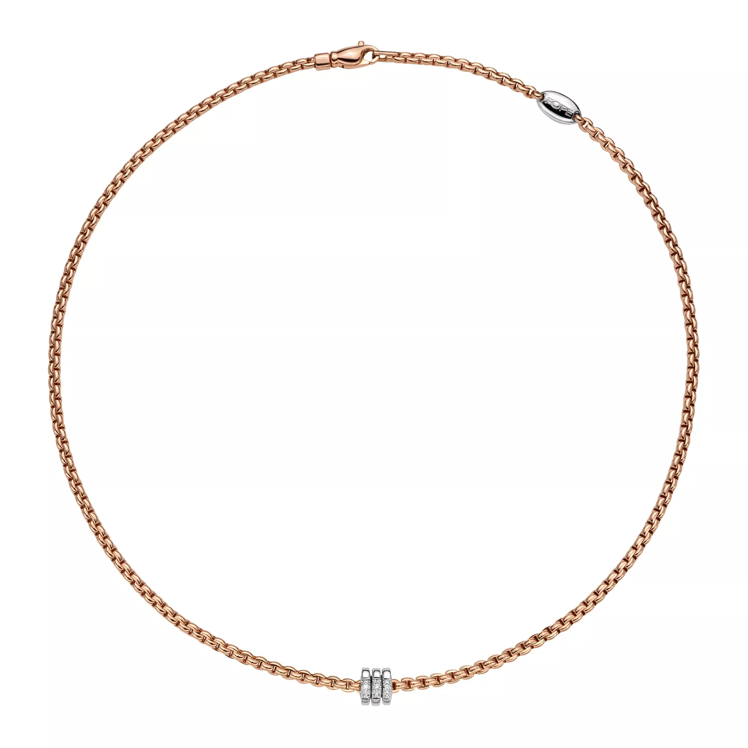 Collier von Fope aus 18 Karat Rosé- und Weißgold mit Brillanten