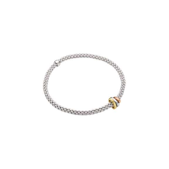 Flexibles Armband von Fope aus 18 Karat Weiß-, Gelb- und Roségold mit Brillanten