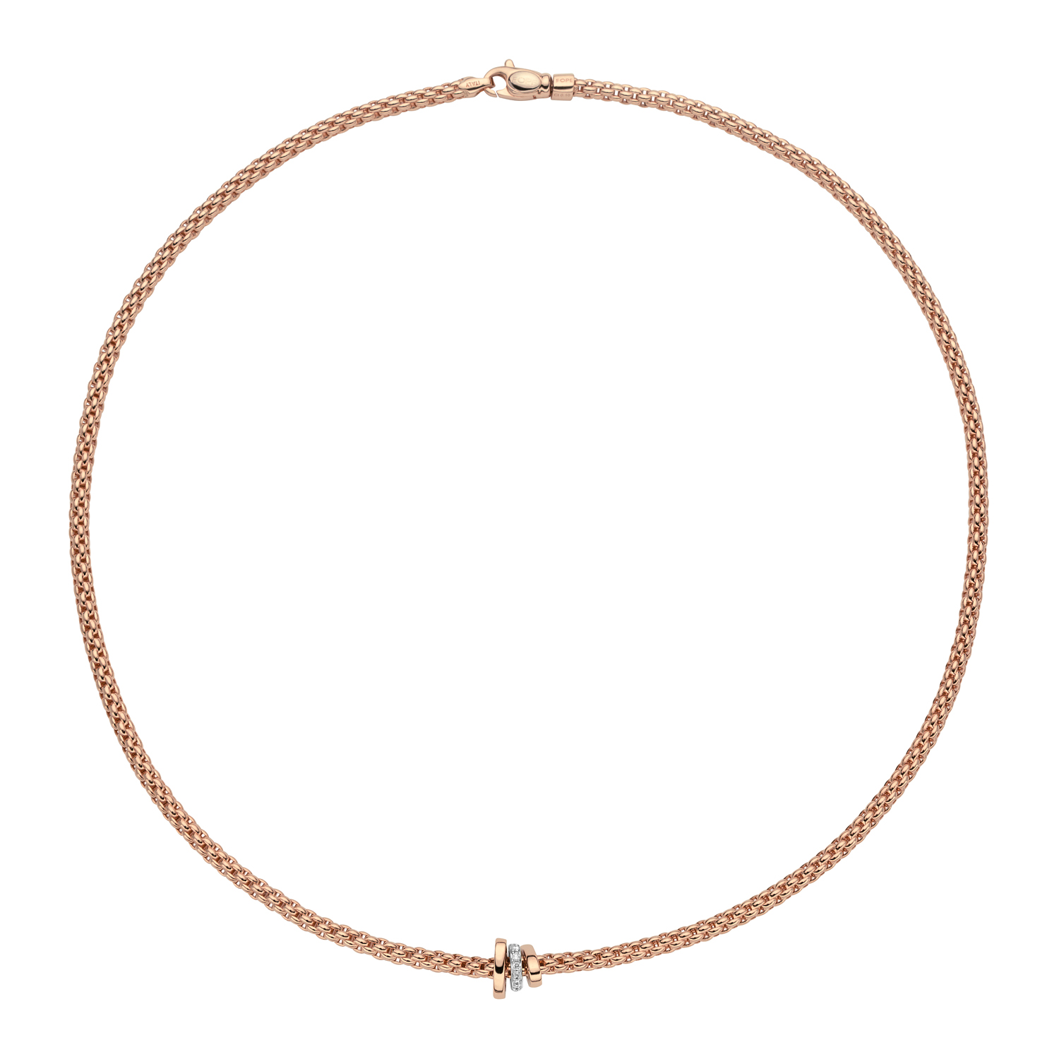 Collier von Fope aus 18 Karat Rosé- und Weißgold mit Brillanten