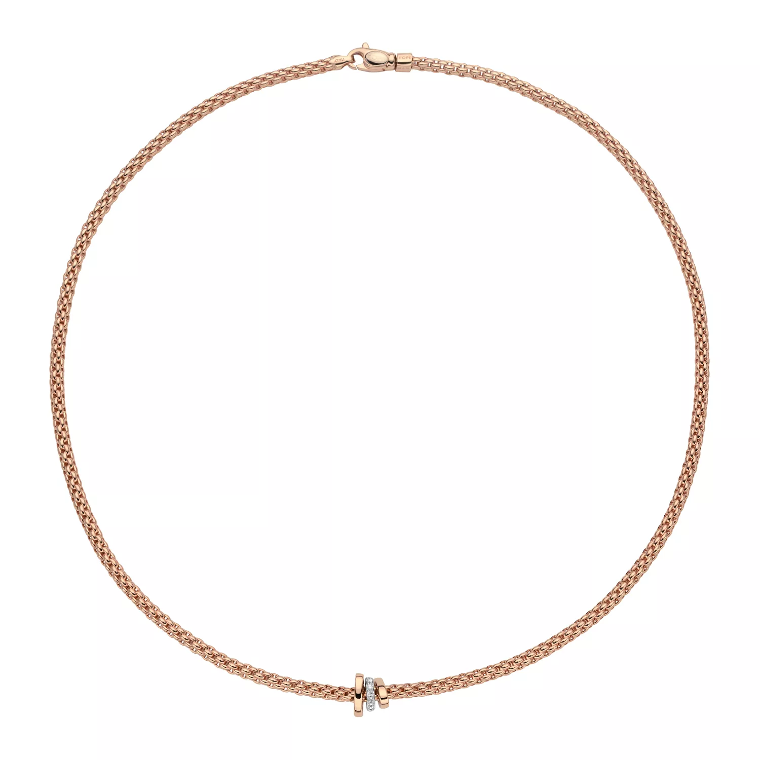 Collier von Fope aus 18 Karat Rosé- und Weißgold mit Brillanten