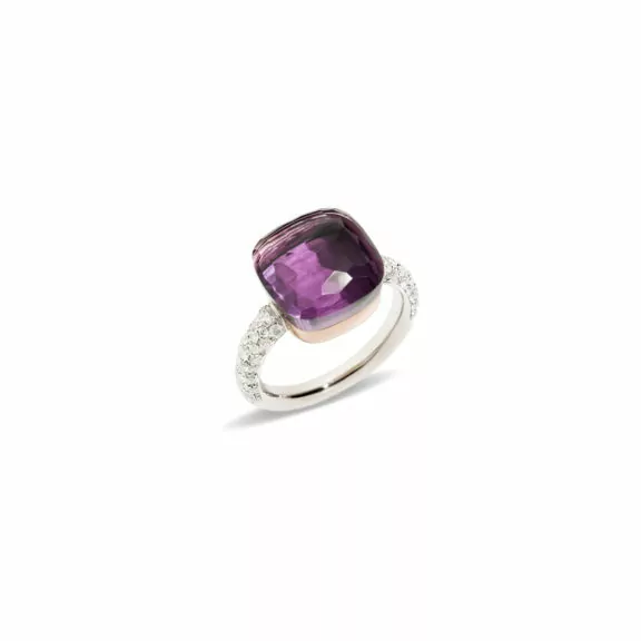Pomellato Nudo Ring aus Weißgold mit Amethyst und Diamanten