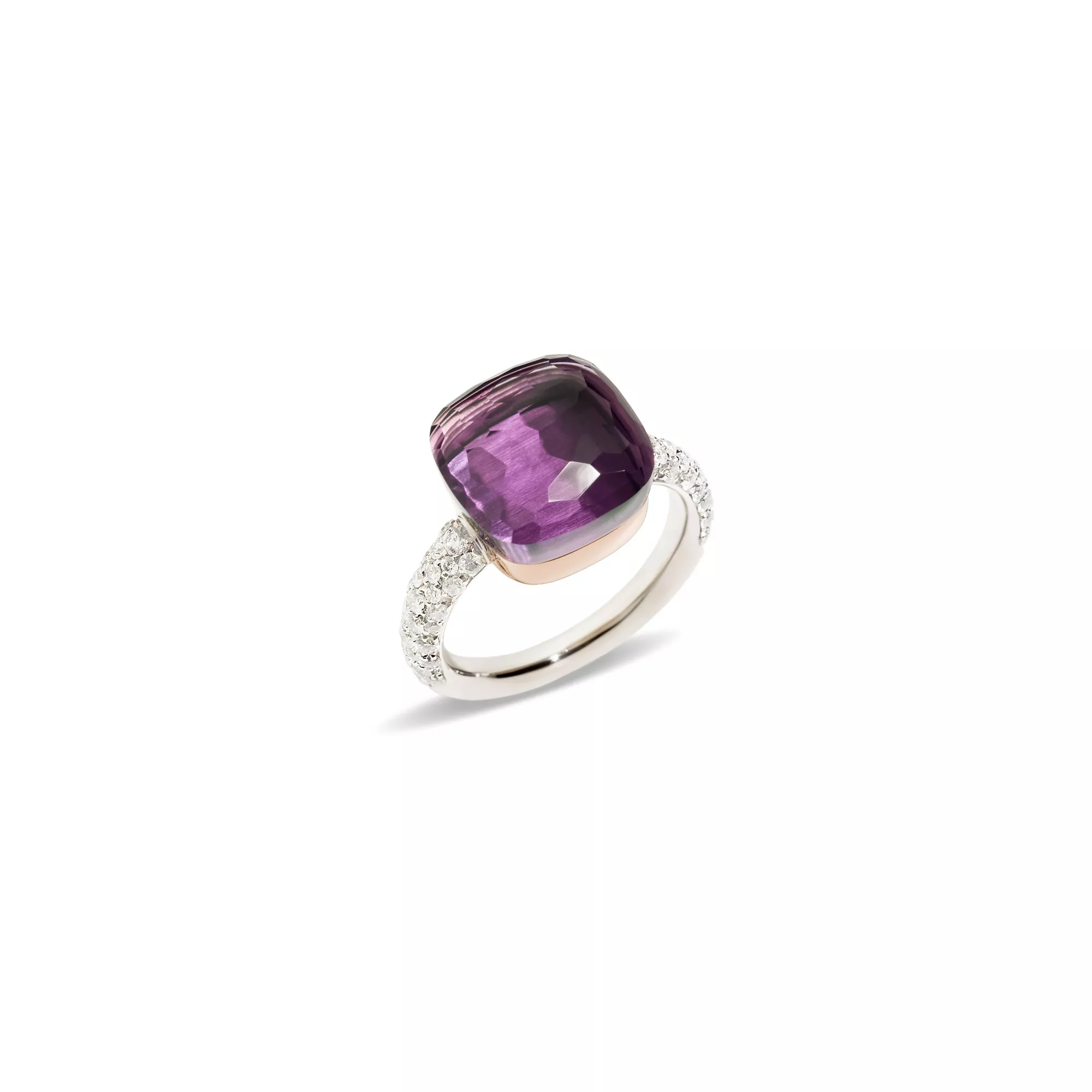 Pomellato Nudo Ring aus Weißgold mit Amethyst und Diamanten