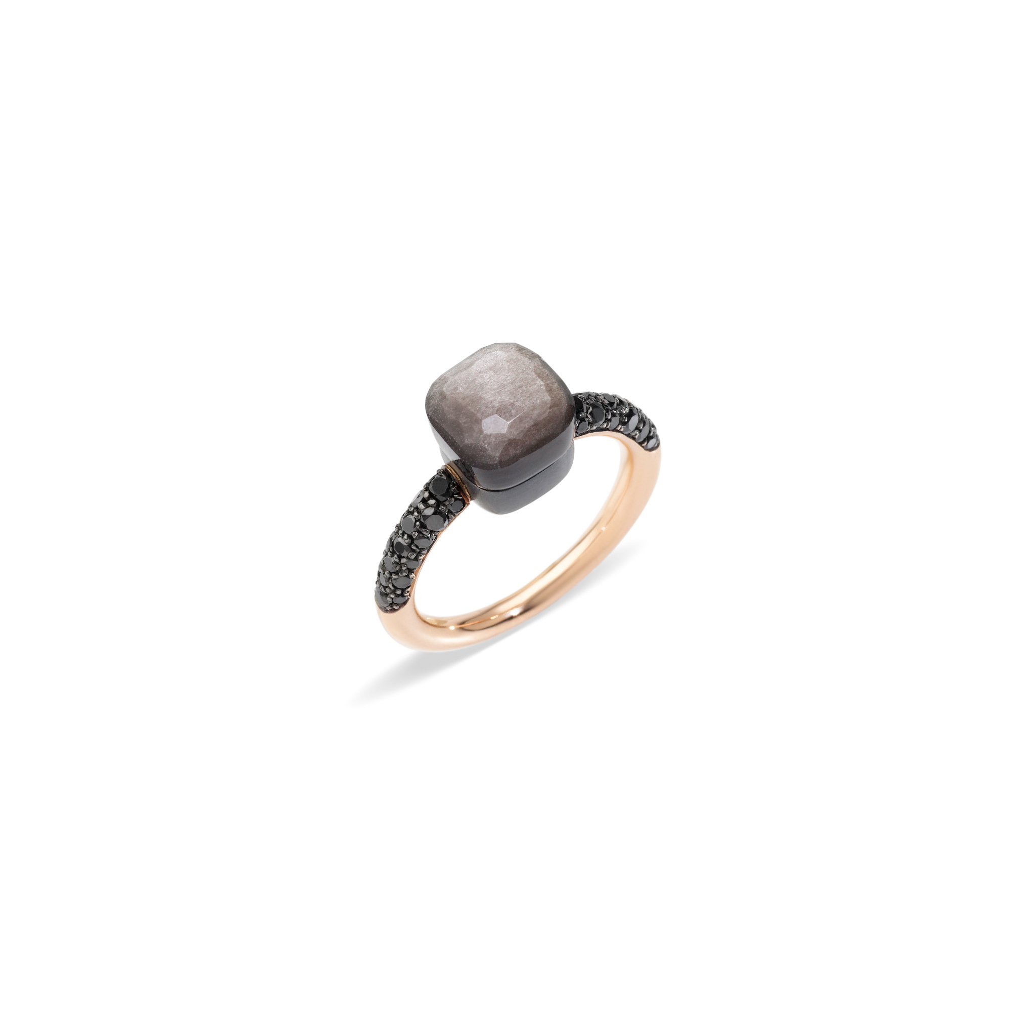 Pomellato Nudo Ohrschmuck aus Roségold mit Obsidian und Diamanten