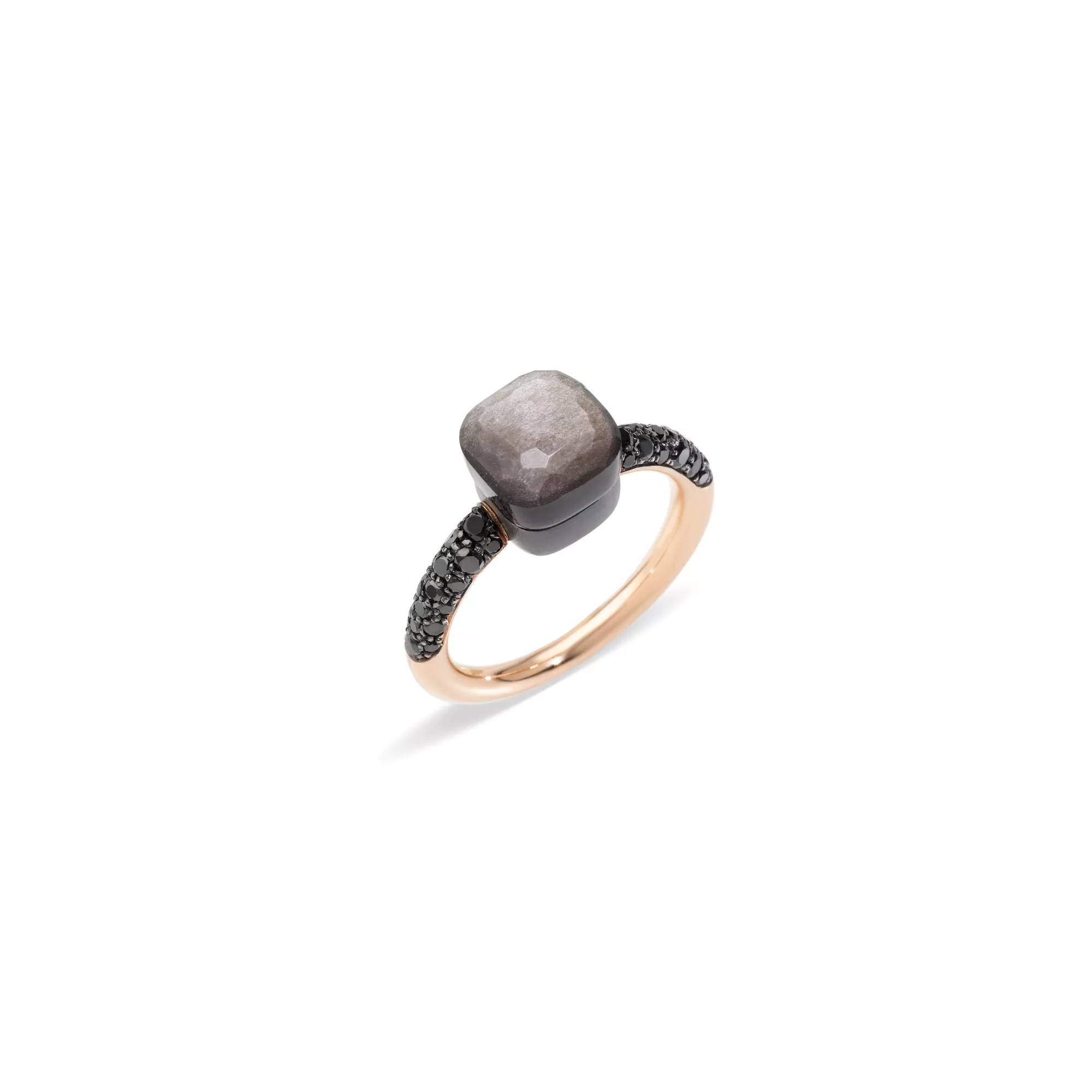 Pomellato Nudo Ohrschmuck aus Roségold mit Obsidian und Diamanten