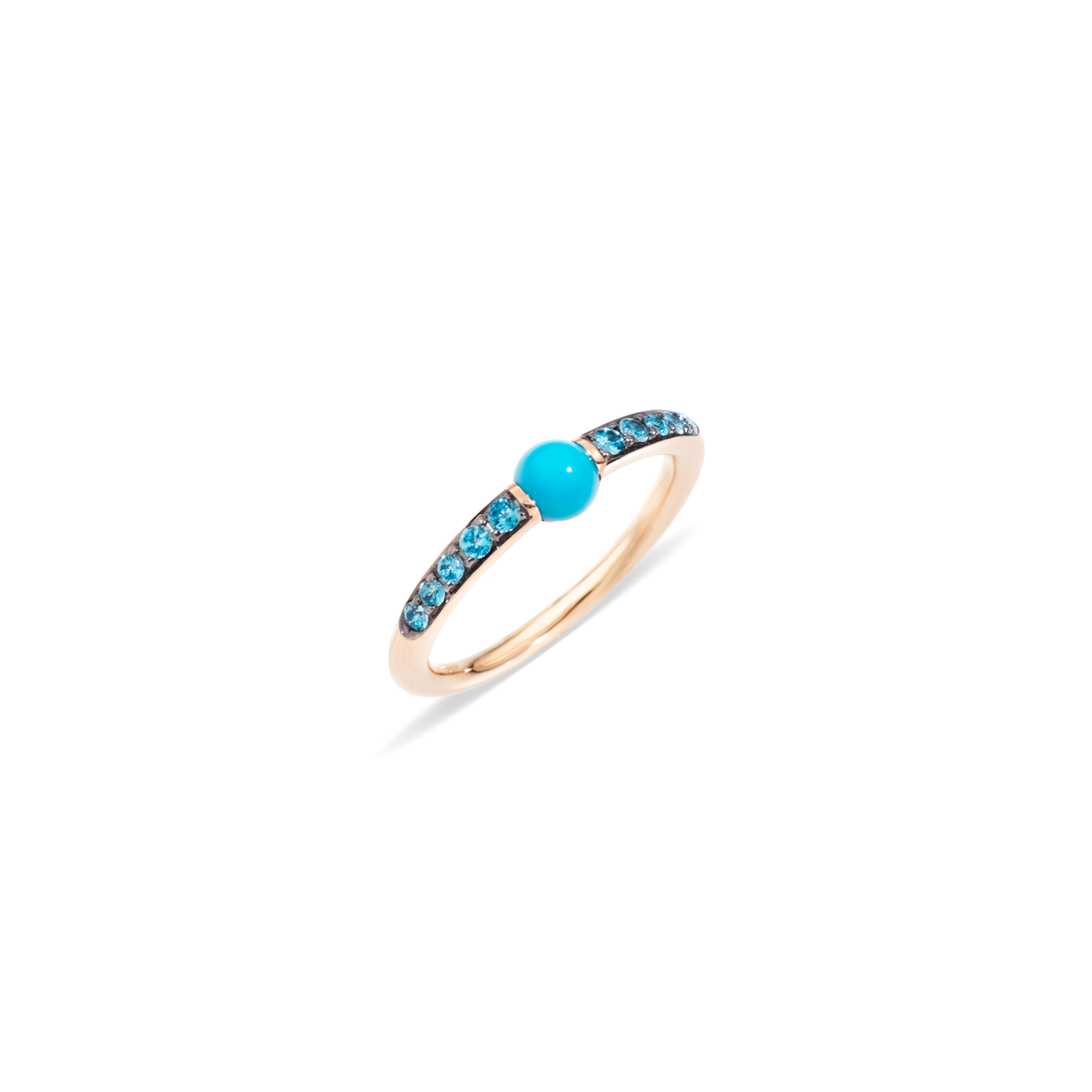 Pomellato M´ama non m´ama Ring aus Rosegold mit Türkis und Zirkon