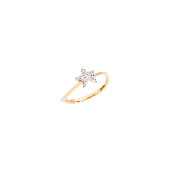 Dodo Ring Stern aus 18 Karat Gelbgold mit Diamanten