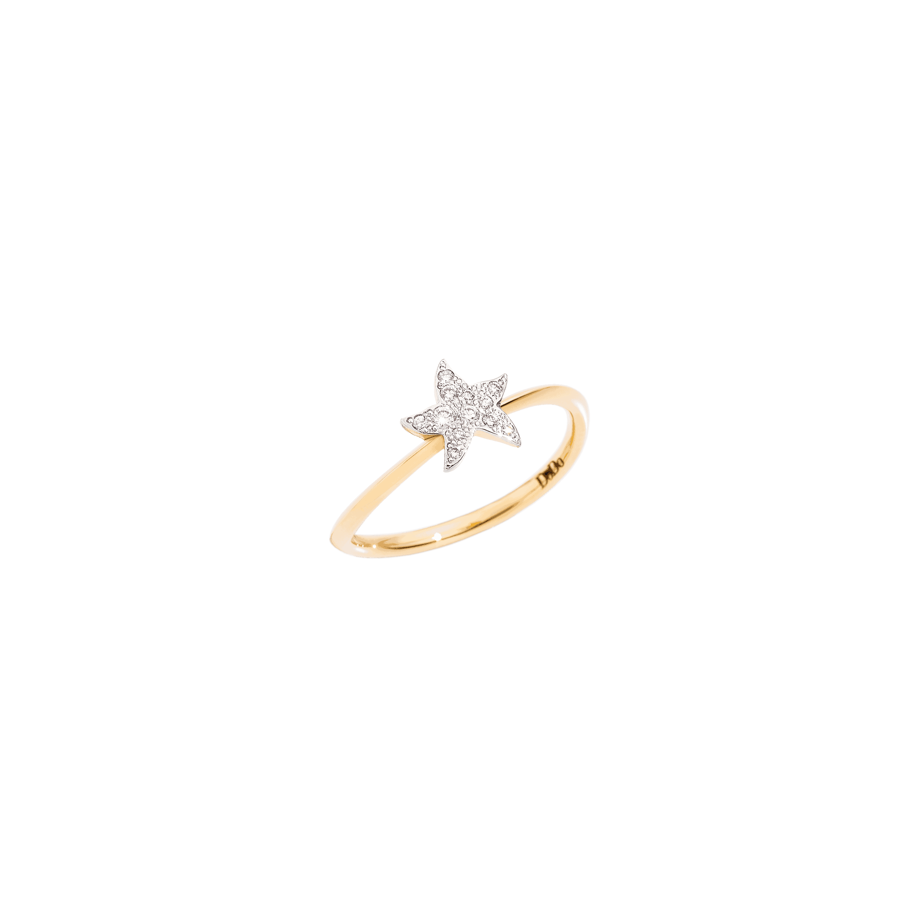Dodo Ring Stern aus 18 Karat Gelbgold mit Diamanten