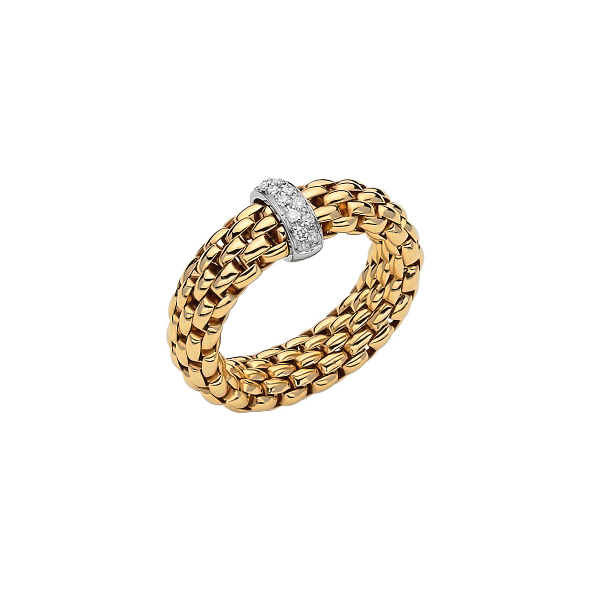 Ring von Fope aus 18 Karat Gelb- und Weißgold mit Brillanten