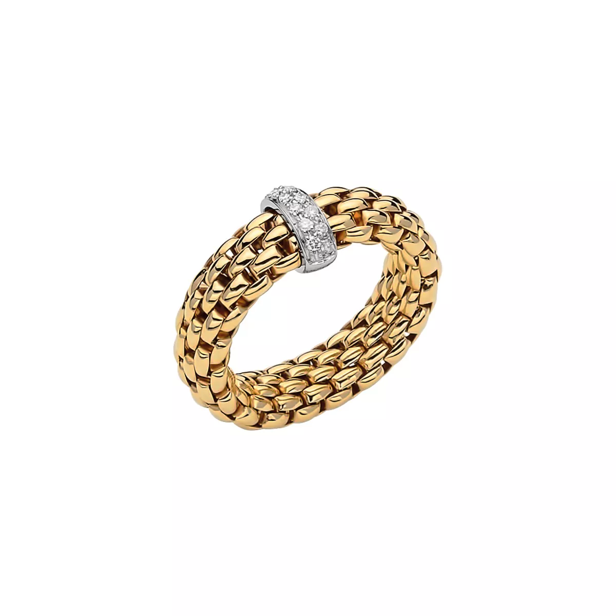 Ring von Fope aus 18 Karat Gelb- und Weißgold mit Brillanten