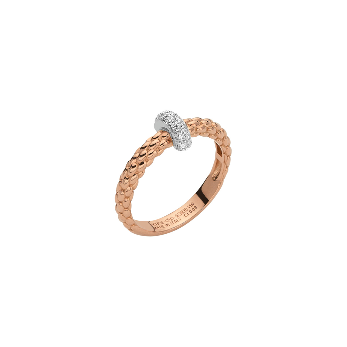 Ring von Fope aus 18 Karat Rosé- und Weißgold mit Brillanten