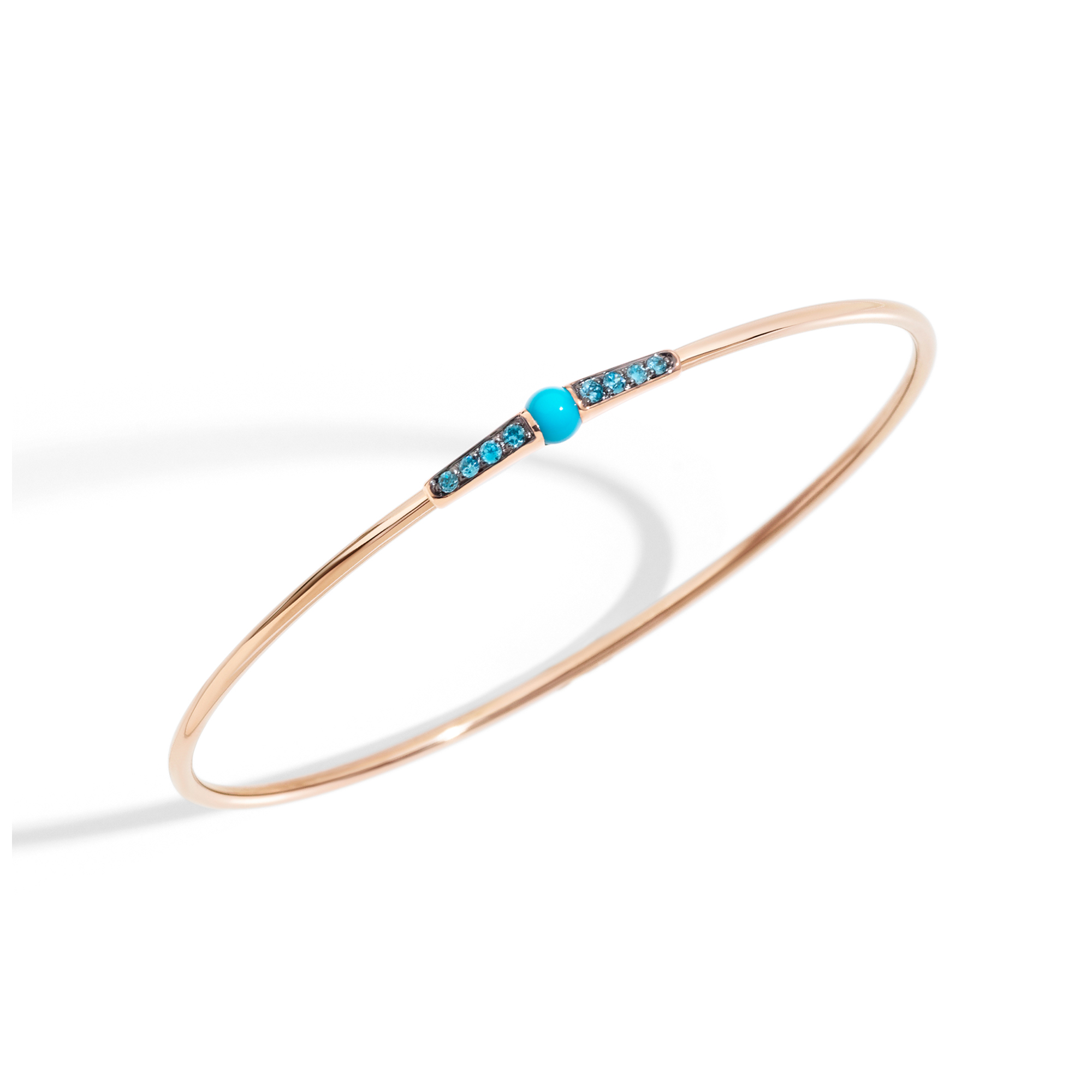 Pomellato M´ama non m´ama Armreif aus Rosegold mit Türkis und Zirkon