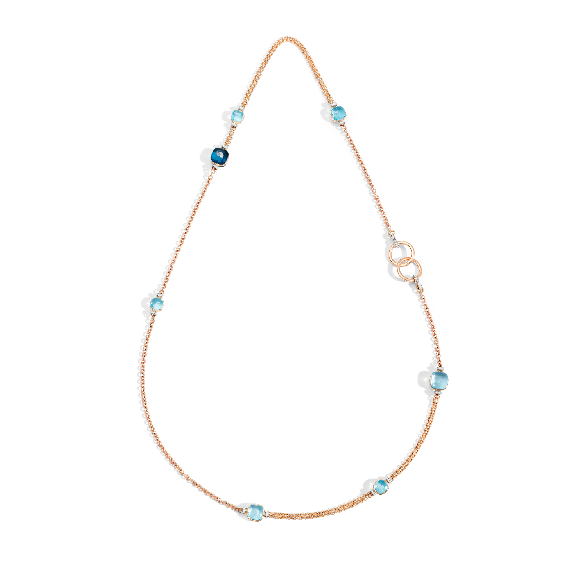 Pomellato Nudo Collier aus Roségold mit Topas und Diamanten