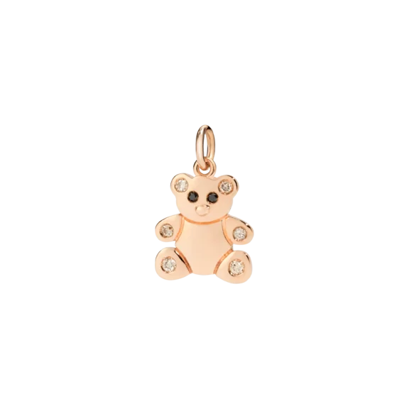 Dodo Anhänger Teddybär aus 9 Karat Roségold mit Diamanten