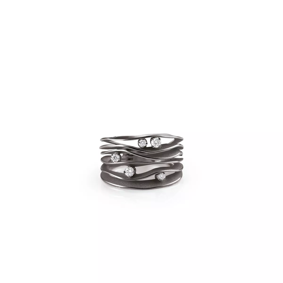 Annamaria Cammilli Dune Ring aus 18 Karat Black Lava Gold mit Brillanten