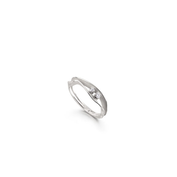 Annamaria Cammilli Dune Ring aus 18 Karat White Ice Gold mit Brillanten