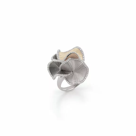 Annamaria Cammilli Sultana Ring aus 18 Karat in drei Farbnuancen mit Brillanten