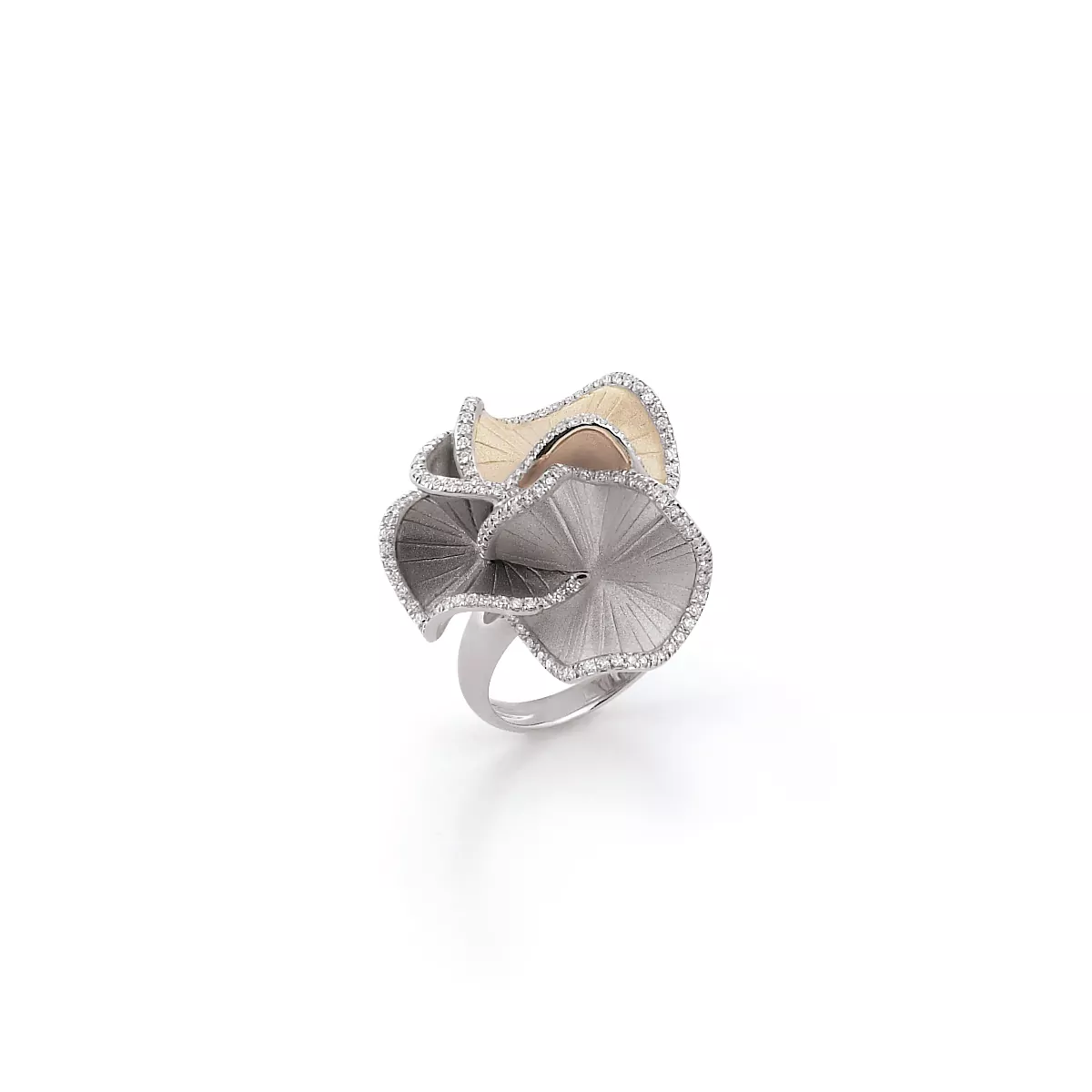 Annamaria Cammilli Sultana Ring aus 18 Karat in drei Farbnuancen mit Brillanten
