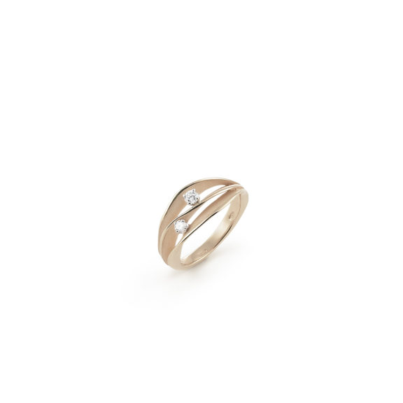 Annamaria Cammilli Dune Ring aus 18 Karat Natural Beige Gold mit Brillanten