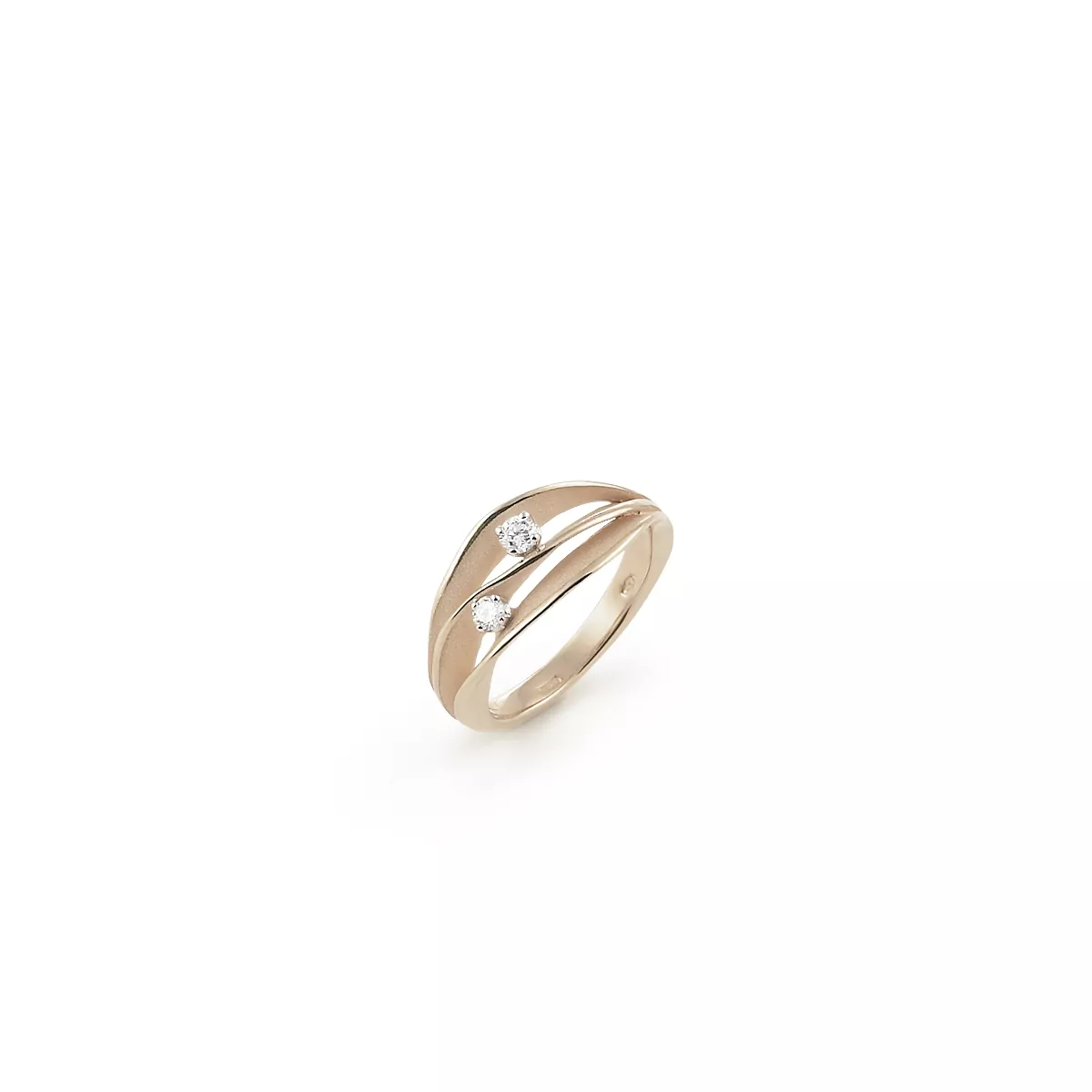 Annamaria Cammilli Dune Ring aus 18 Karat Natural Beige Gold mit Brillanten