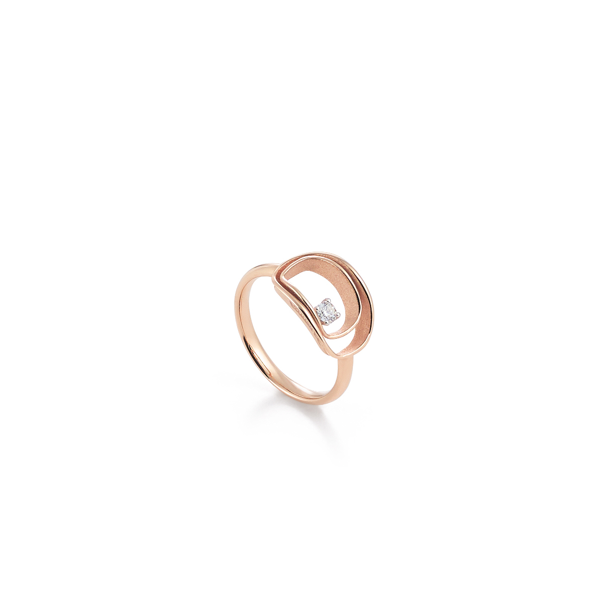 Annamaria Cammilli Dune Ring aus 18 Karat Pink Champagne Gold mit Brillanten