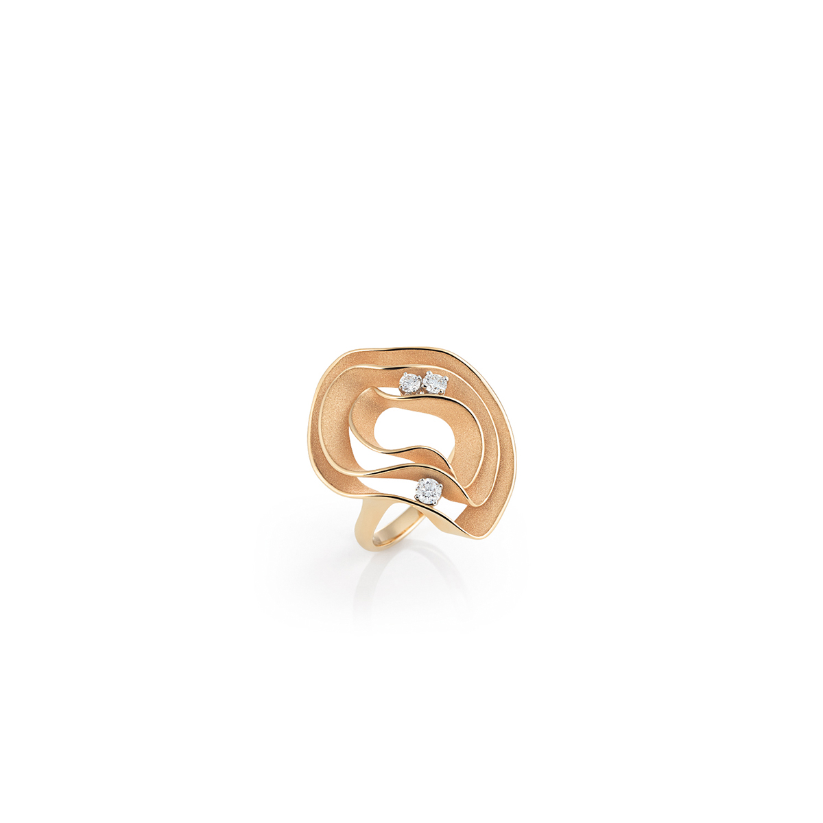 Annamaria Cammilli Dune Ring aus 18 Karat Orange Apricot Gold mit Brillanten