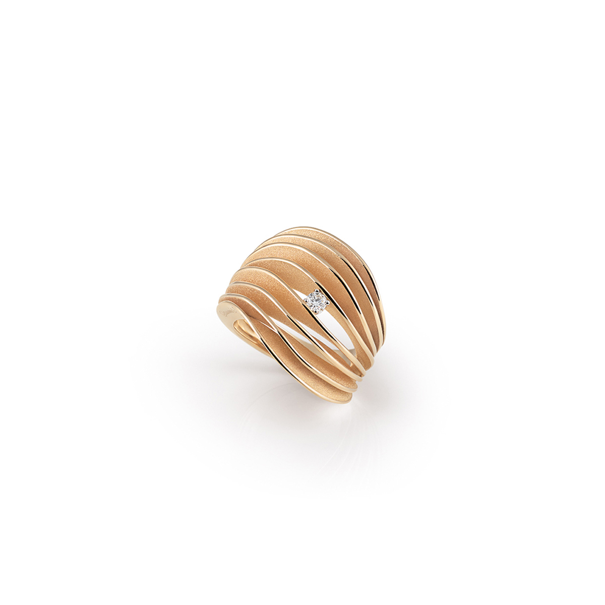 Annamaria Cammilli Dune Ring aus 18 Karat Orange Apricot Gold mit Brillant