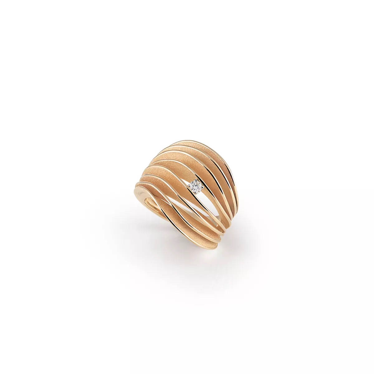 Annamaria Cammilli Dune Ring aus 18 Karat Orange Apricot Gold mit Brillant