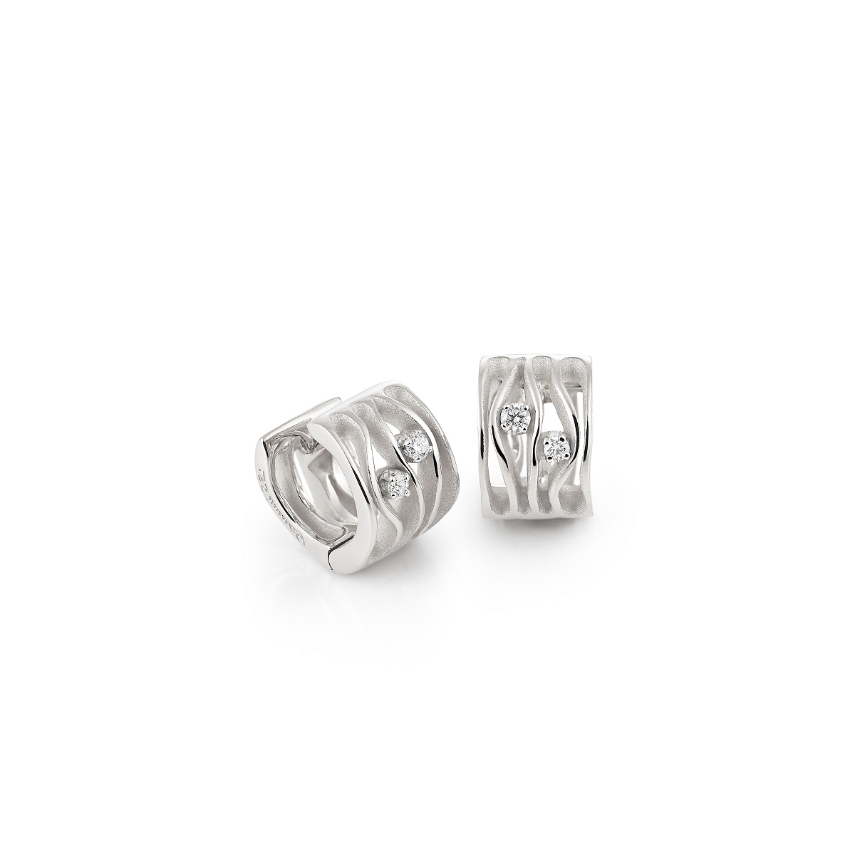 Annamaria Cammilli Dune Ohrschmuck aus 18 Karat White Ice Gold mit Brillanten