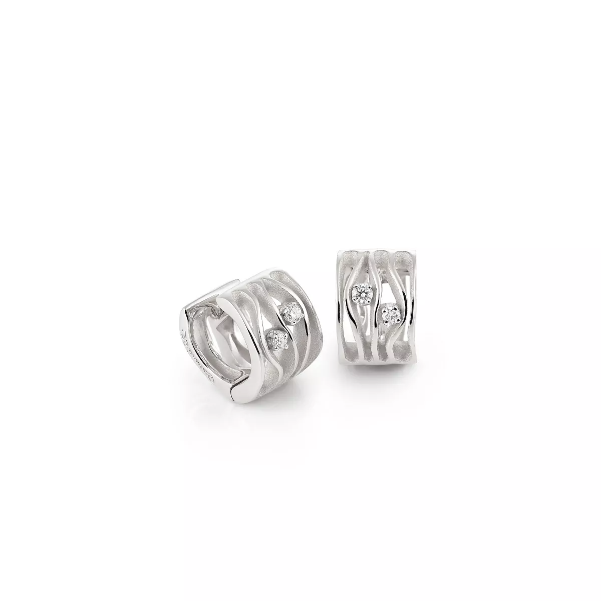 Annamaria Cammilli Dune Ohrschmuck aus 18 Karat White Ice Gold mit Brillanten