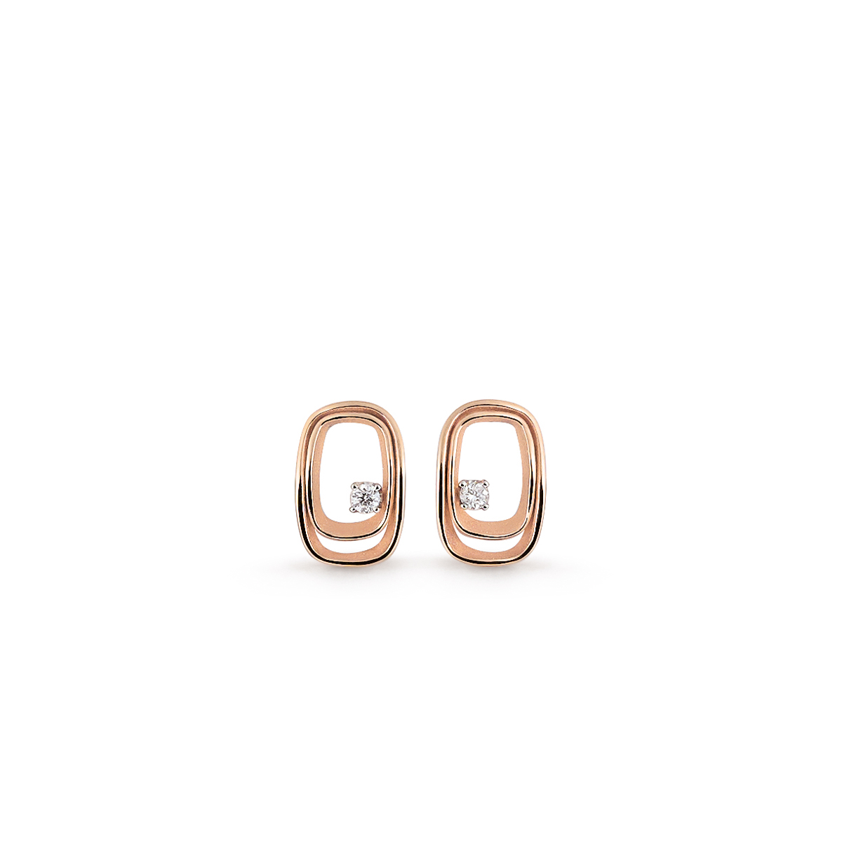 Annamaria Cammilli Dune Ohrschmuck aus 18 Karat Pink Champagne Gold mit Brillanten