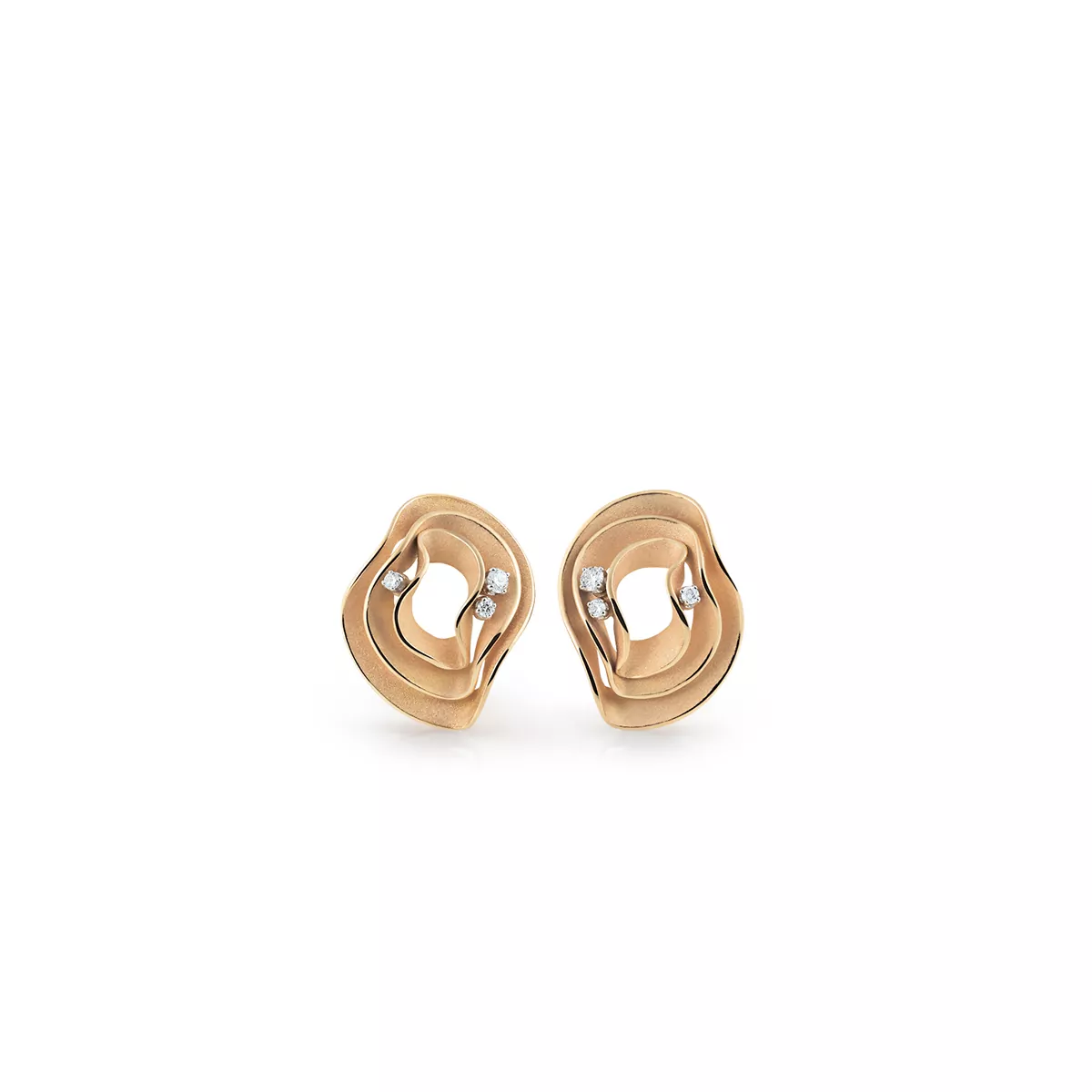 Annamaria Cammilli Dune Ohrschmuck aus 18 Karat Orange Apricot Gold mit Brillanten