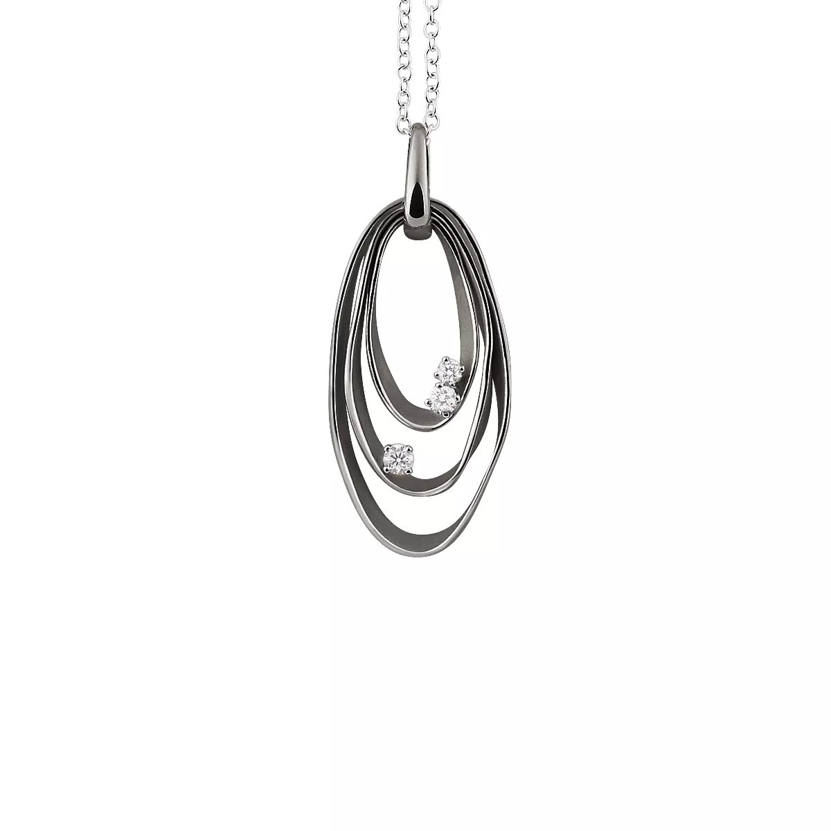 Annamaria Cammilli Dune Collier aus 18 Karat Black Lava Gold mit Brillanten