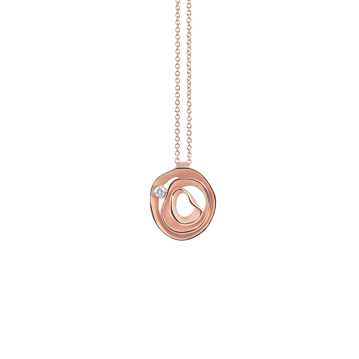 Annamaria Cammilli Dune Collier aus 18 Karat Pink Champagne Gold mit Brillanten