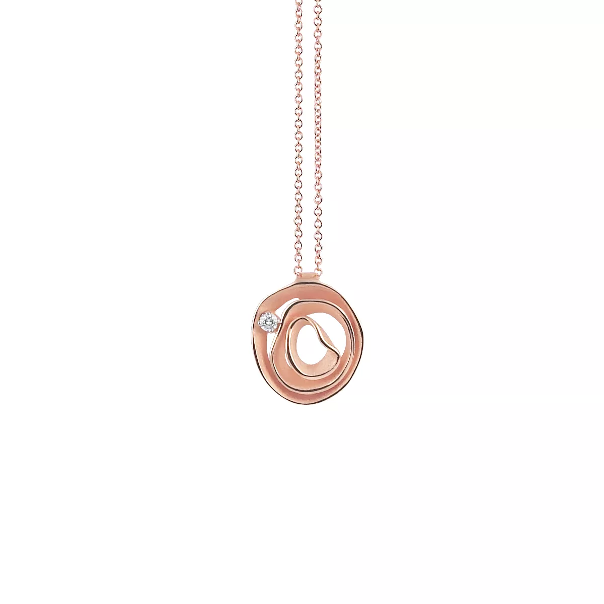 Annamaria Cammilli Dune Collier aus 18 Karat Pink Champagne Gold mit Brillanten