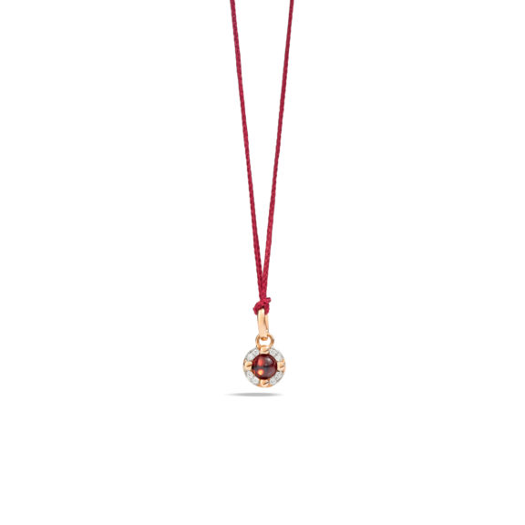 Pomellato M´ama non m´ama Anhänger aus Rosegold mit Granat und Diamanten