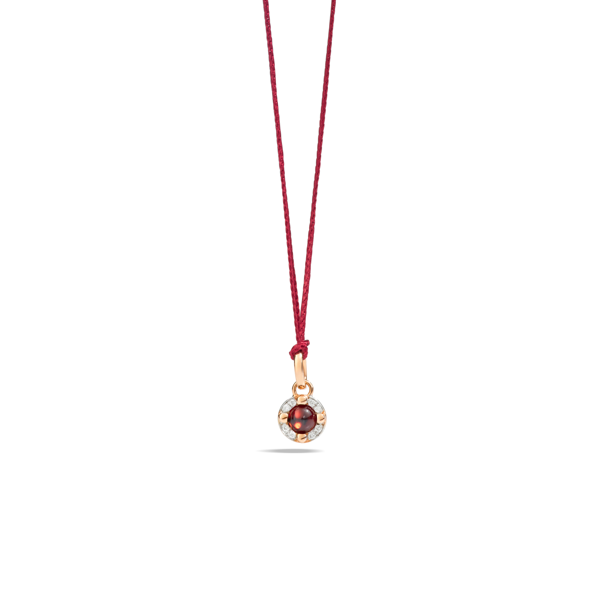 Pomellato M´ama non m´ama Anhänger aus Rosegold mit Granat und Diamanten